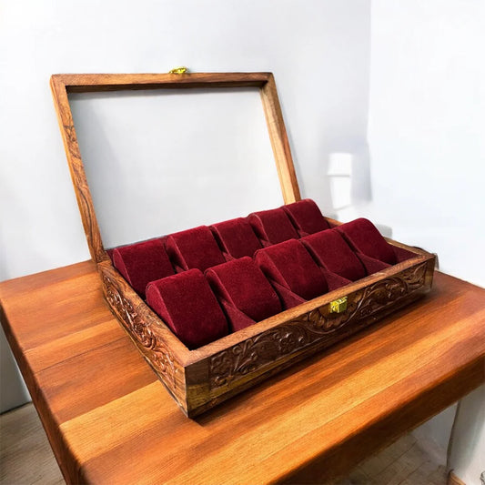 10 Watches – Carving – Glass Top – Hard Pillows