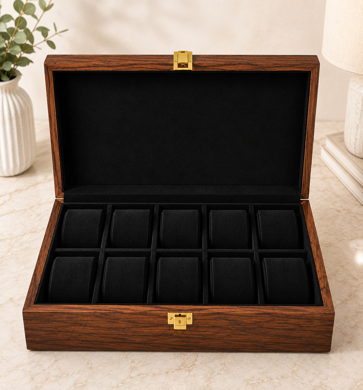 10 Watches – Plain – Wood Top – Black