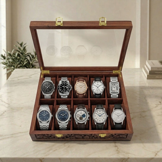 10 Watches – Glass Top – Premium Quality