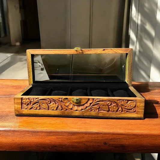 5 Watches – Carving – Glass Top – Black