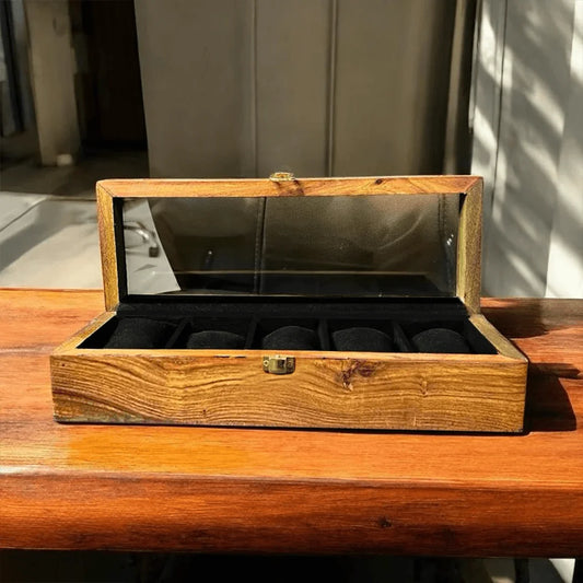 5 Watches – Plain – Glass Top – Black