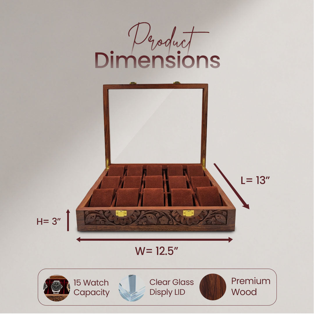 15 Watches – Glass Top – Premium Quality