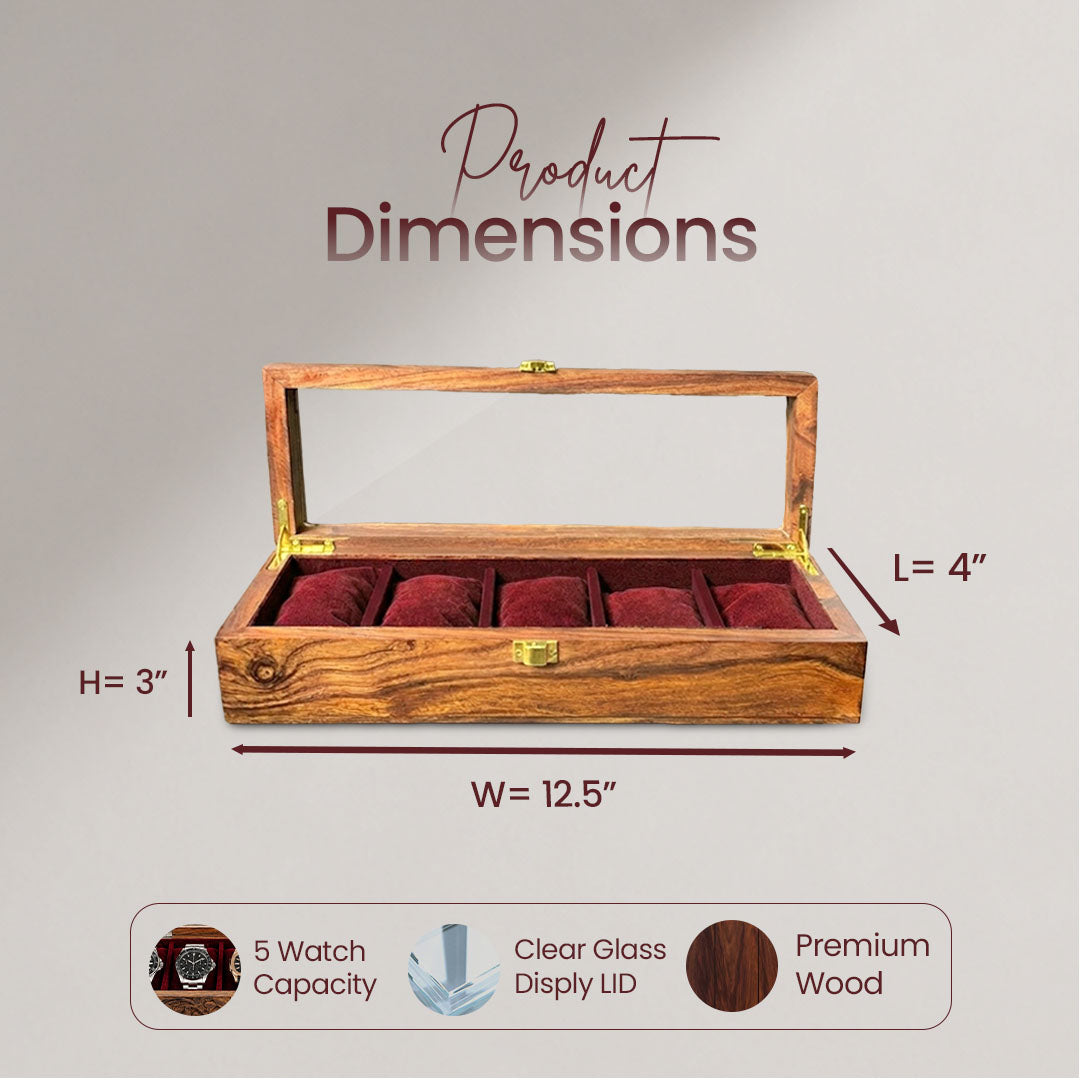5 Watches – Golden Hinge – Glass Top