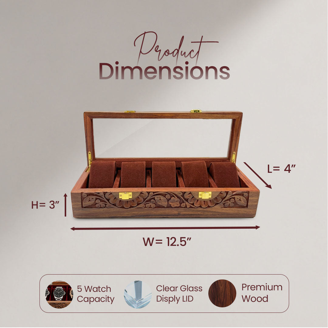 5 Watches – Glass Top – Premium Quality