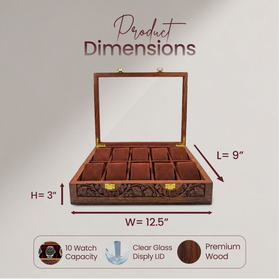 10 Watches – Glass Top – Premium Quality