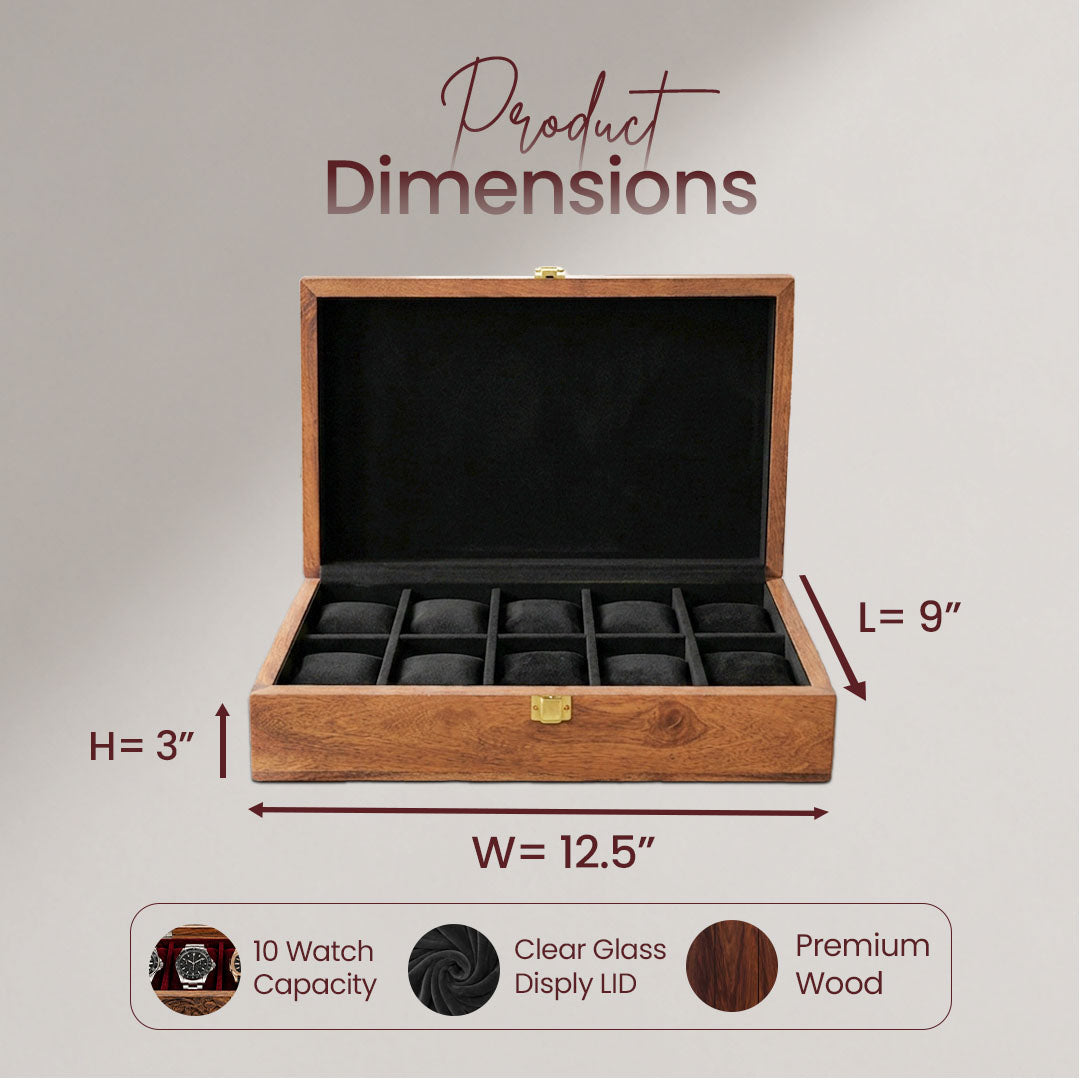 10 Watches – Plain – Wood Top – Black
