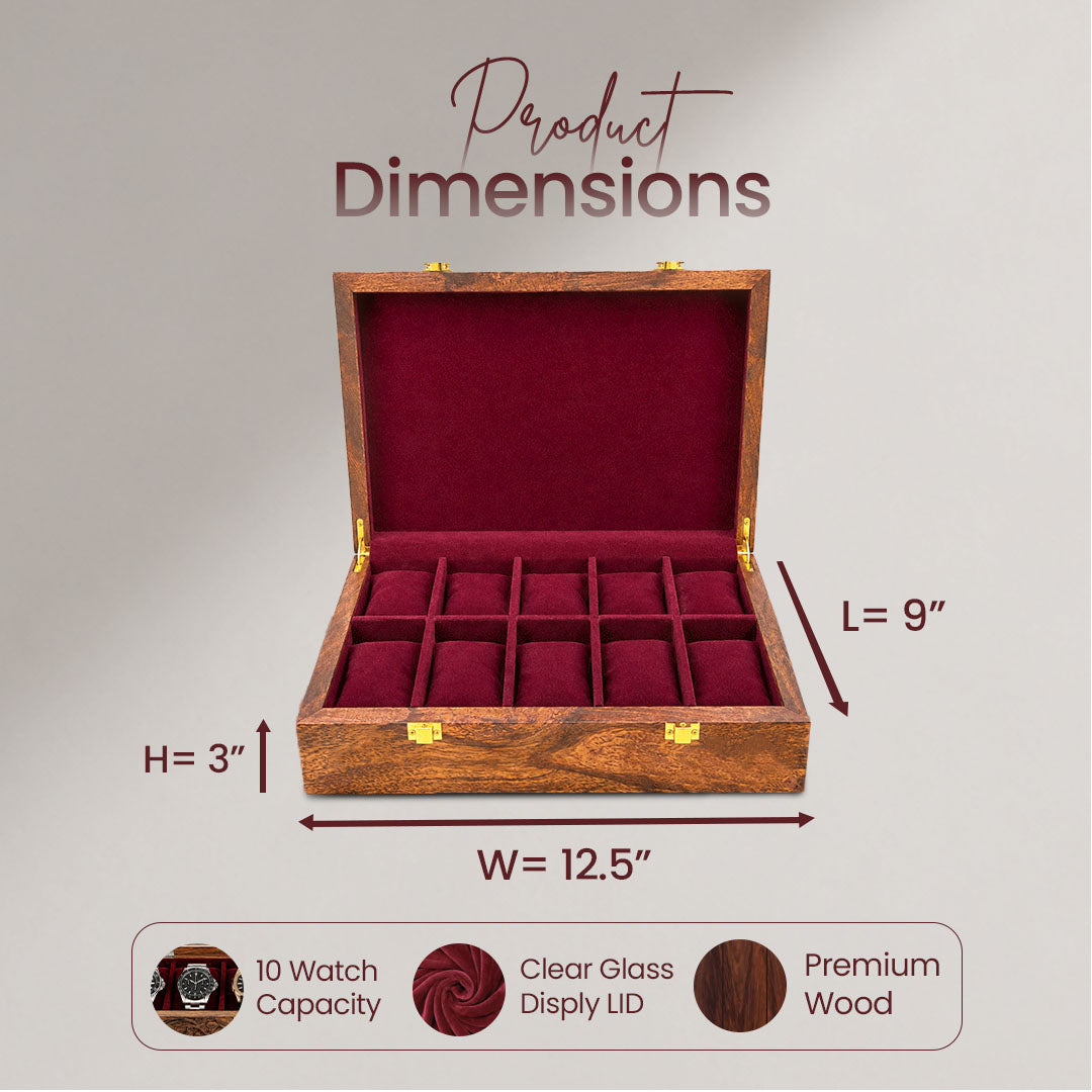 10 Watches – Golden Hinge – Wood Top