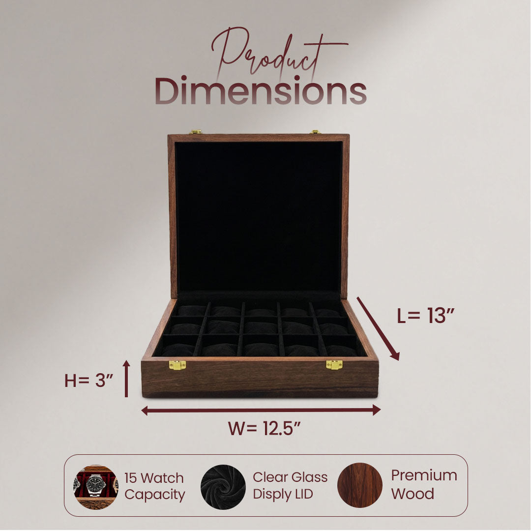 15 Watches – Plain – Wood Top – Black