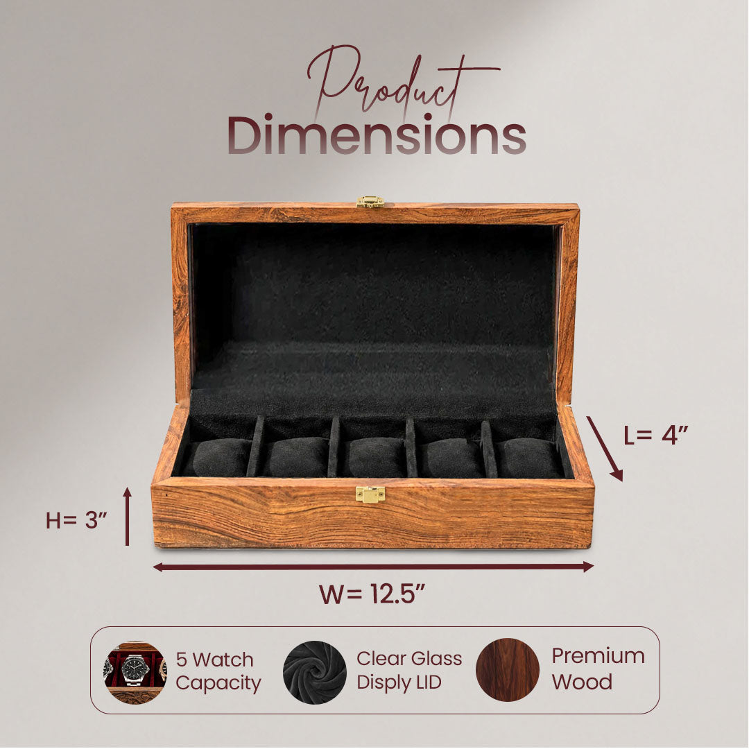 5 Watches – Plain – Wood Top – Black