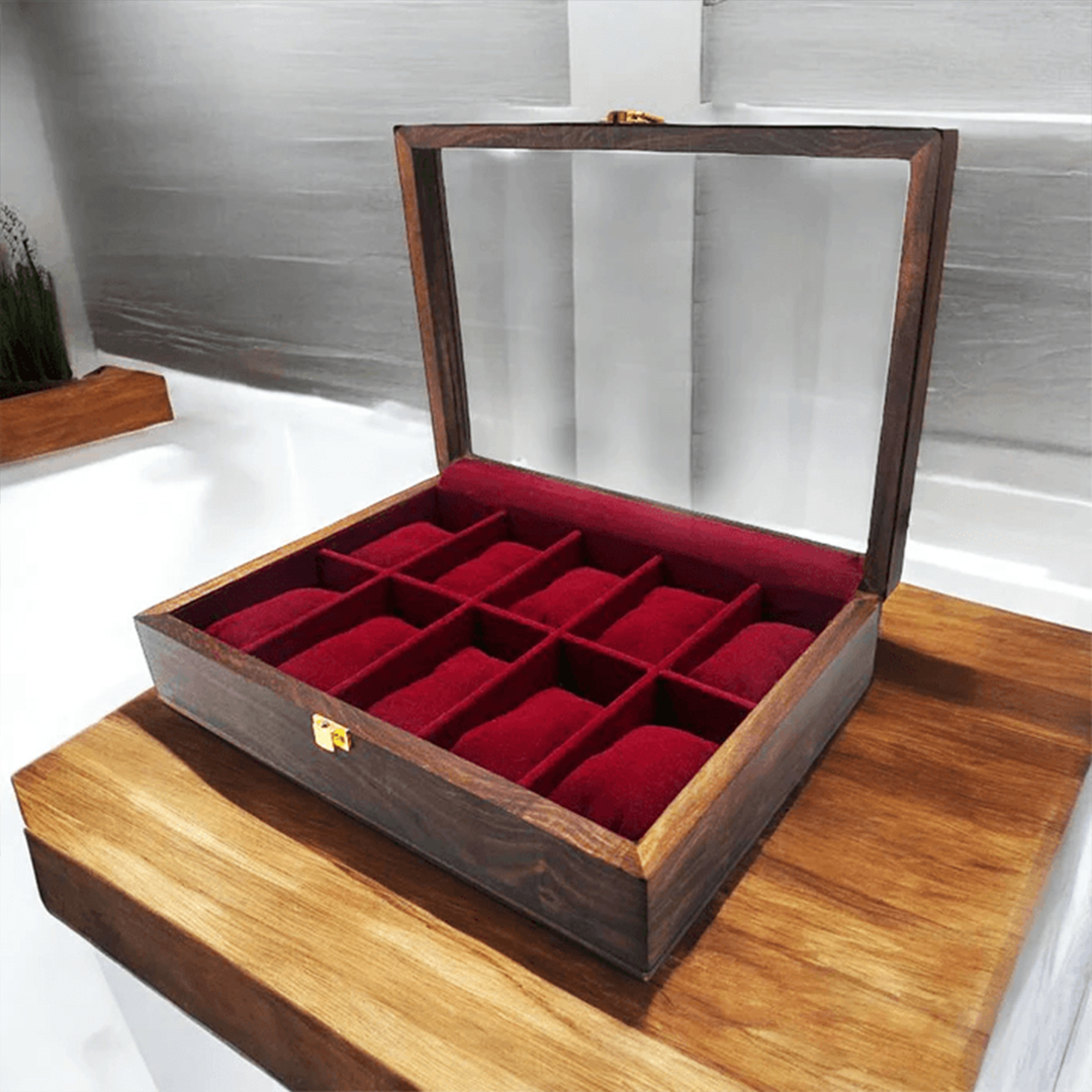 10 Watches – Plain – Glass Top