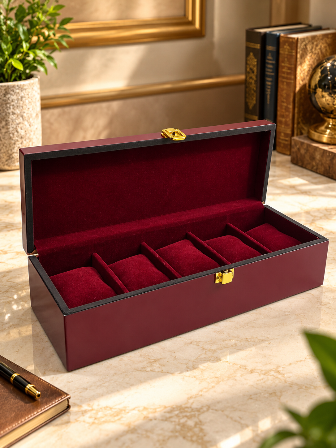 5 Watches – Wine Red