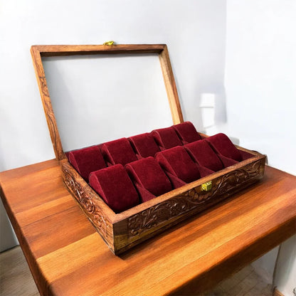 10 Watches – Carving – Glass Top – Hard Pillows