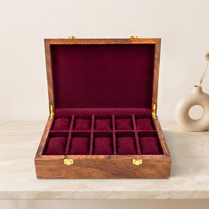 10 Watches – Golden Hinge – Wood Top