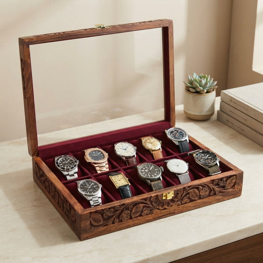 10 Watches – Carving – Glass Top