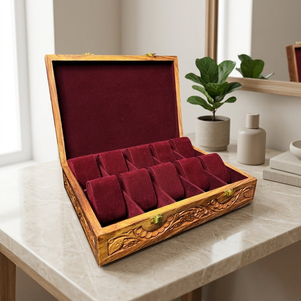 10 Watches – Carving – Wood Top – Hard Pillows