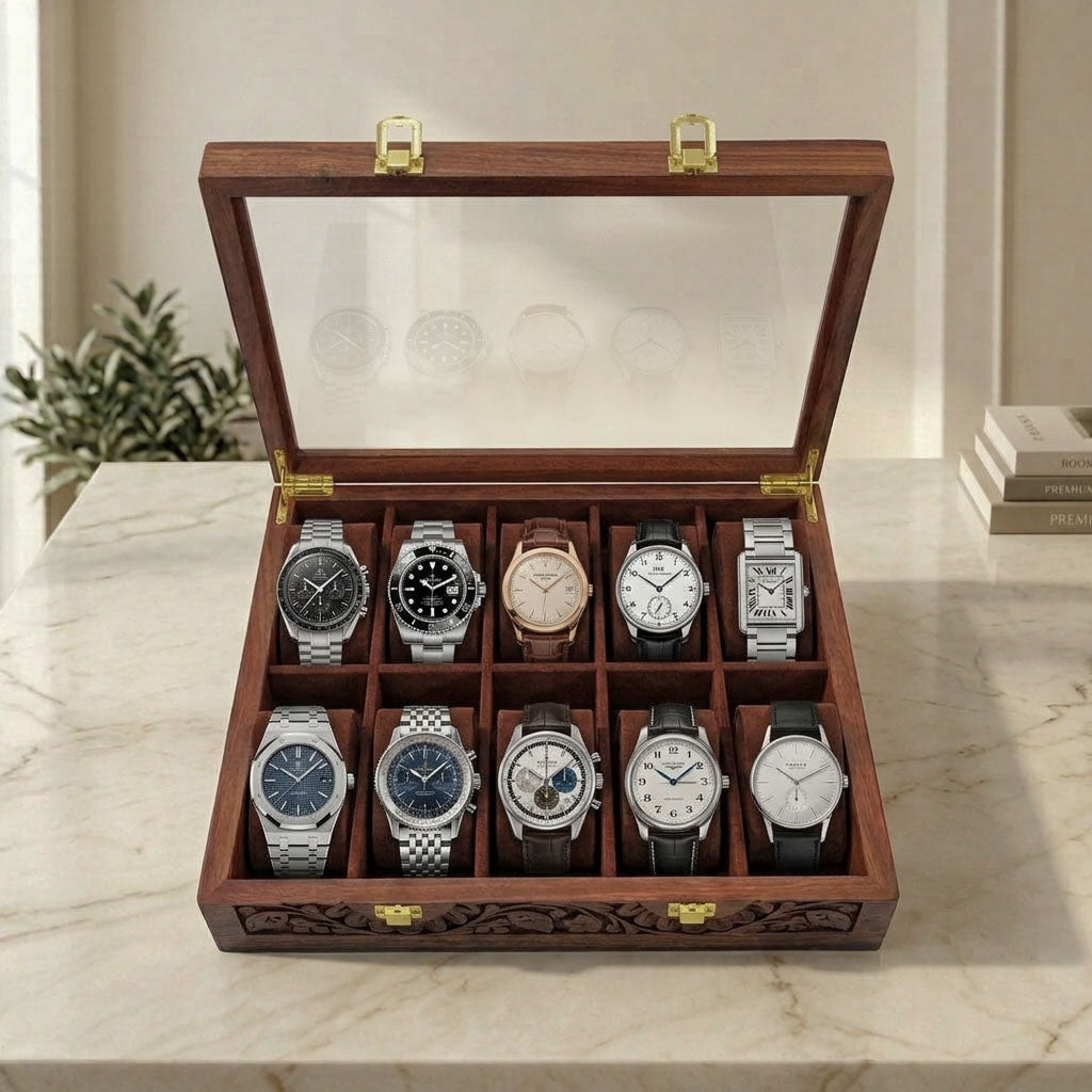 10 Watches – Glass Top – Premium Quality