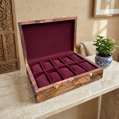10 Watches – Golden Hinge – Wood Top