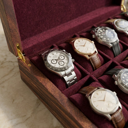 10 Watches – Golden Hinge – Wood Top