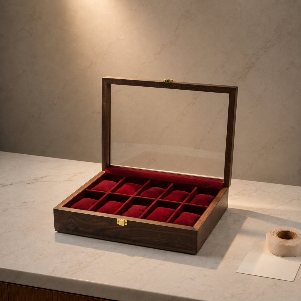10 Watches – Plain – Glass Top