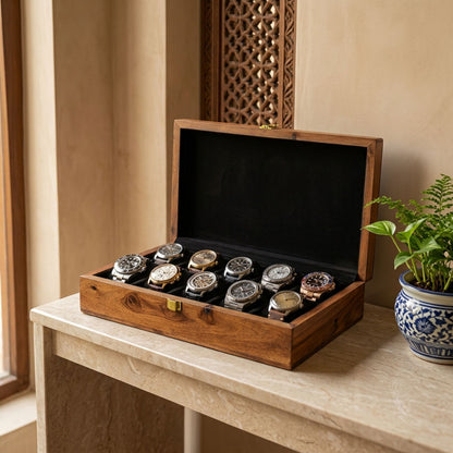 10 Watches – Plain – Wood Top – Black