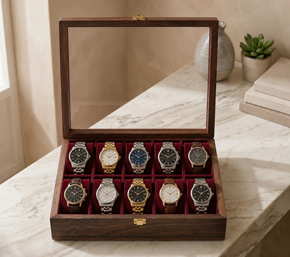 10 Watches – Plain – Glass Top