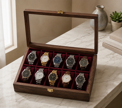10 Watches – Plain – Glass Top