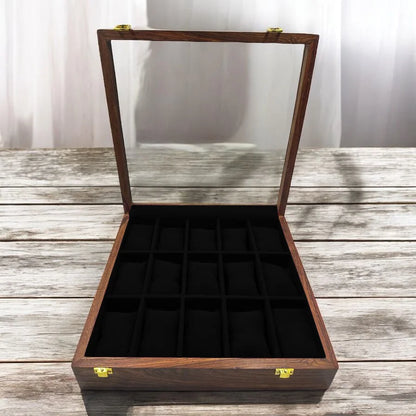 15 Watches – Plain – Glass Top – Black