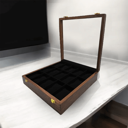 15 Watches – Plain – Glass Top – Black