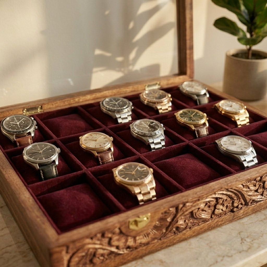 15 Watches – Carving – Glass Top