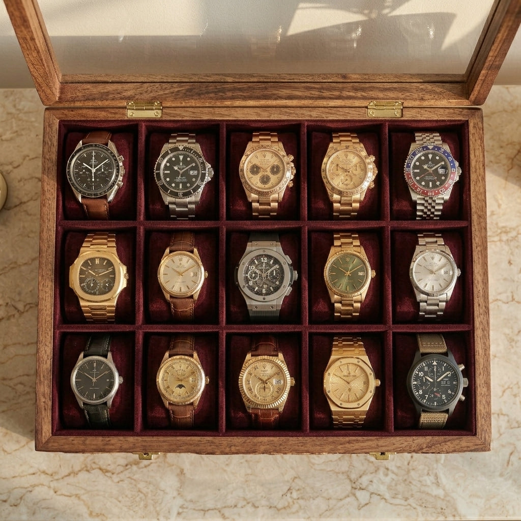 15 Watches – Carving – Glass Top