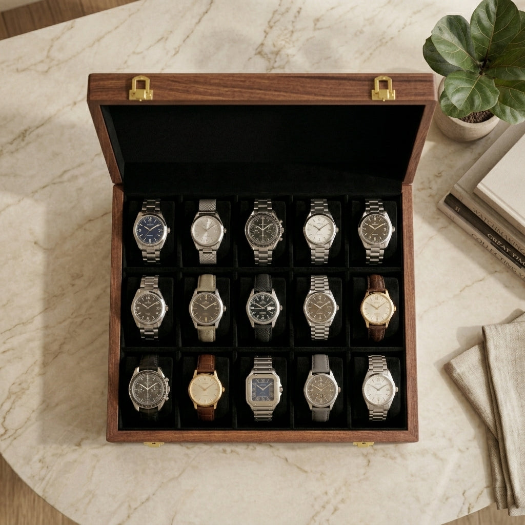 15 Watches – Plain – Wood Top – Black