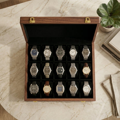 15 Watches – Plain – Wood Top – Black