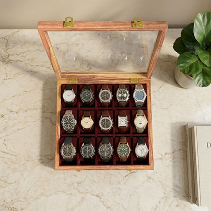 15 Watches – Carving – Glass Top – Hard Pillows