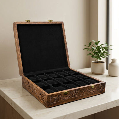 15 Watches – Carving – Wood Top – Black