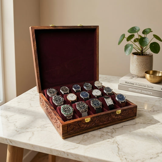 15 Watches – Carving – Wood Top – Hard Pillows