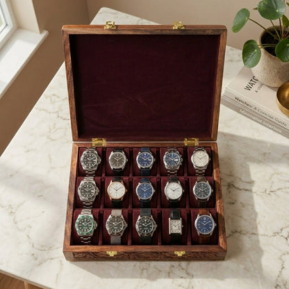 15 Watches – Carving – Wood Top – Hard Pillows