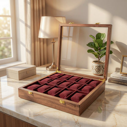 15 Watches – Golden Hinge – Glass Top