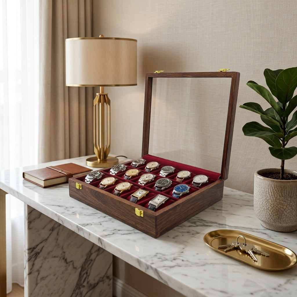 15 Watches – Plain – Glass Top