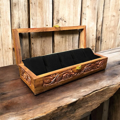 5 Watches – Carving – Glass Top – Black – Hard Pillows