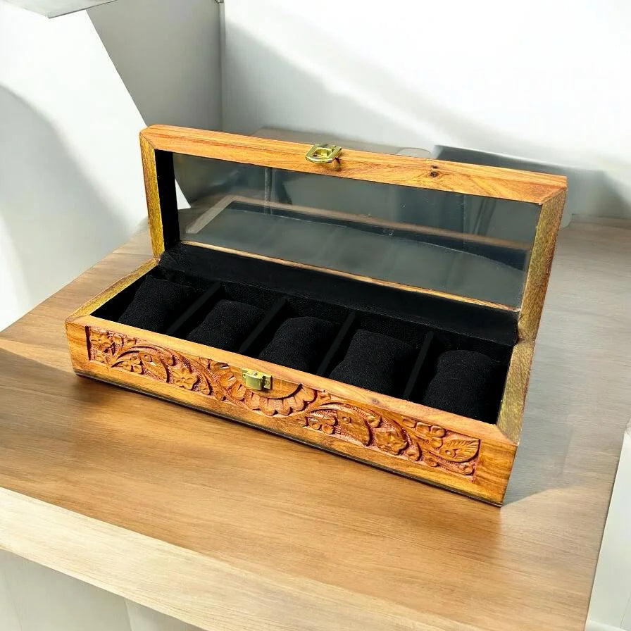 5 Watches – Carving – Glass Top – Black