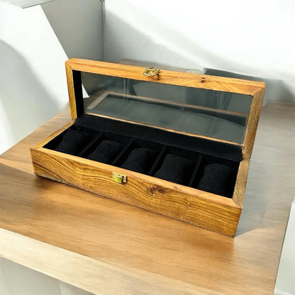 5 Watches – Plain – Glass Top – Black