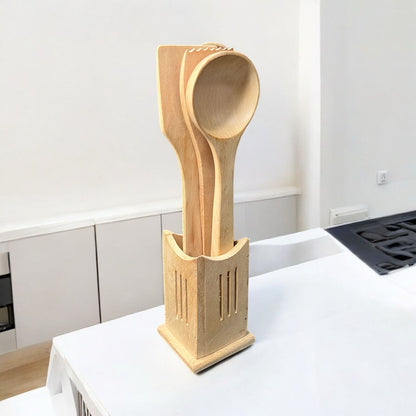 5 Set of Spoons - With Stand