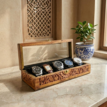 5 Watches – Carving – Glass Top – Black