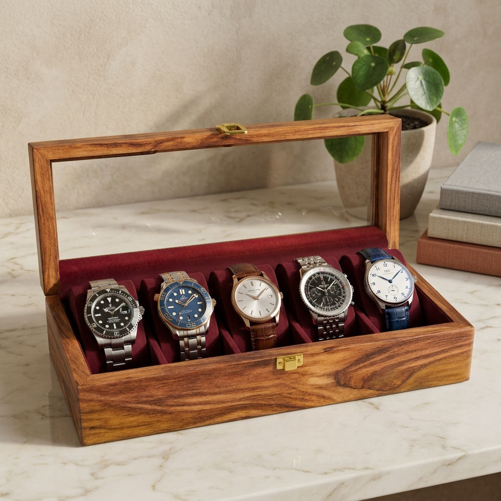 5 Watches – Plain – Glass Top