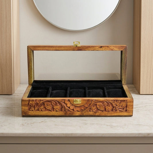 5 Watches – Carving – Glass Top – Black