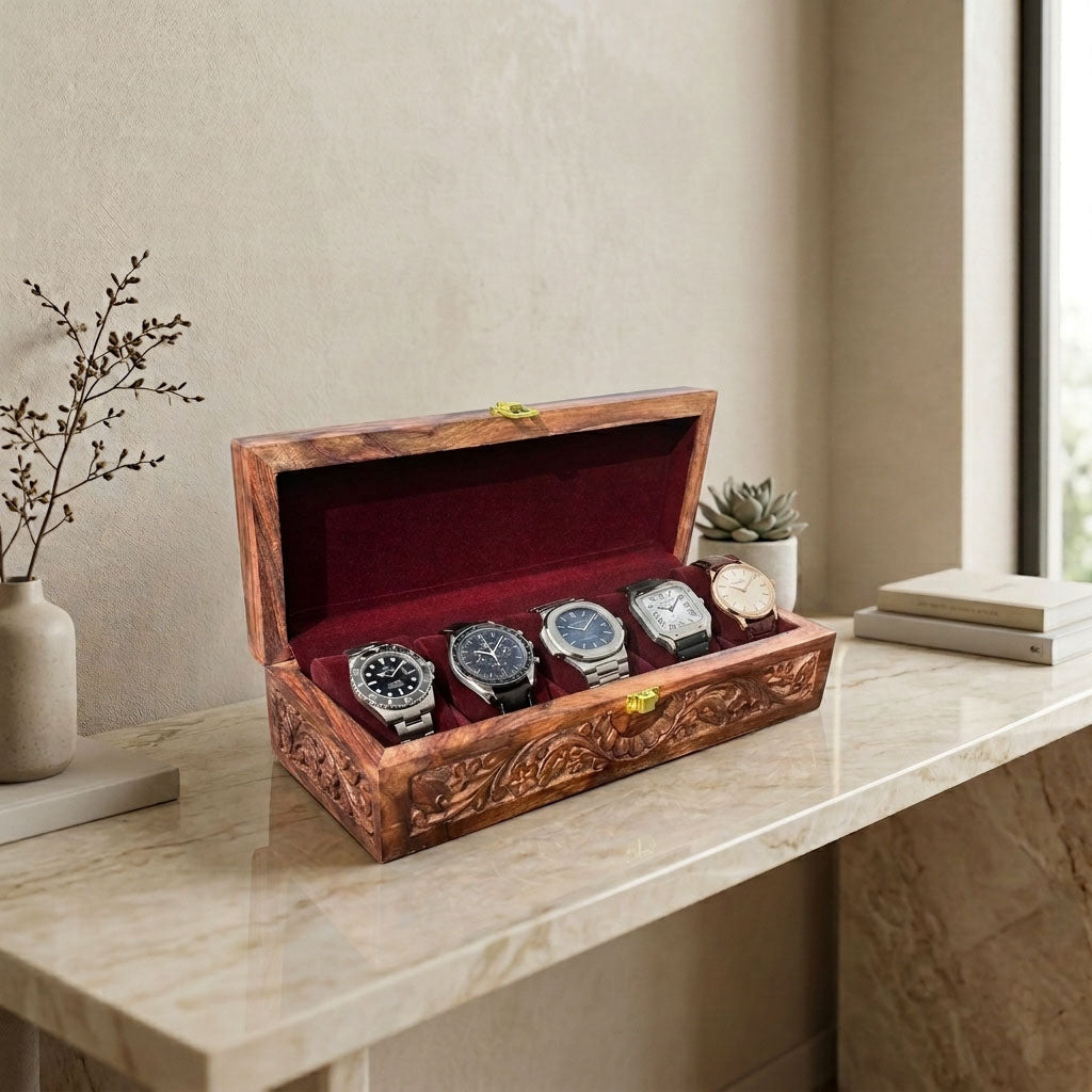 5 Watches – Carving – Wood Top