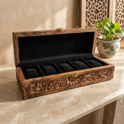 5 Watches – Carving – Wood Top –  Black