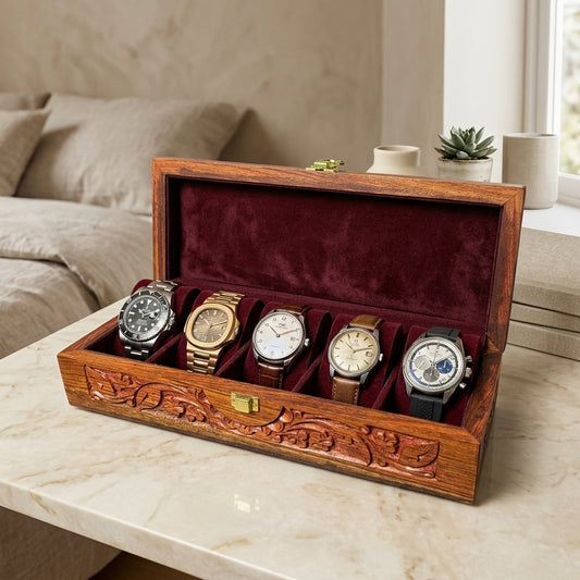 5 Watches – Carving – Wood Top – Hard Pillows