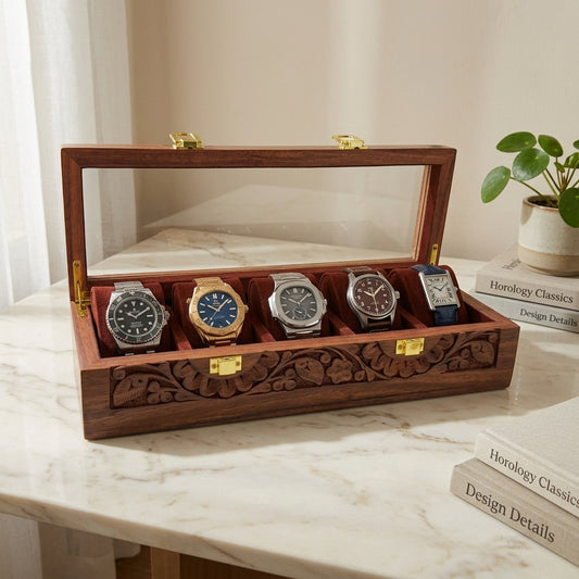 5 Watches – Glass Top – Premium Quality