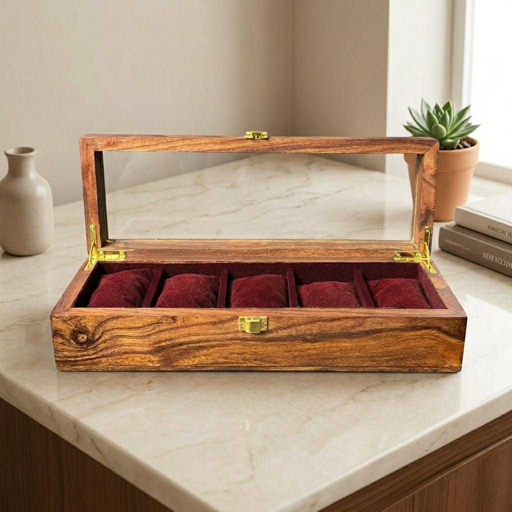 5 Watches – Golden Hinge – Glass Top